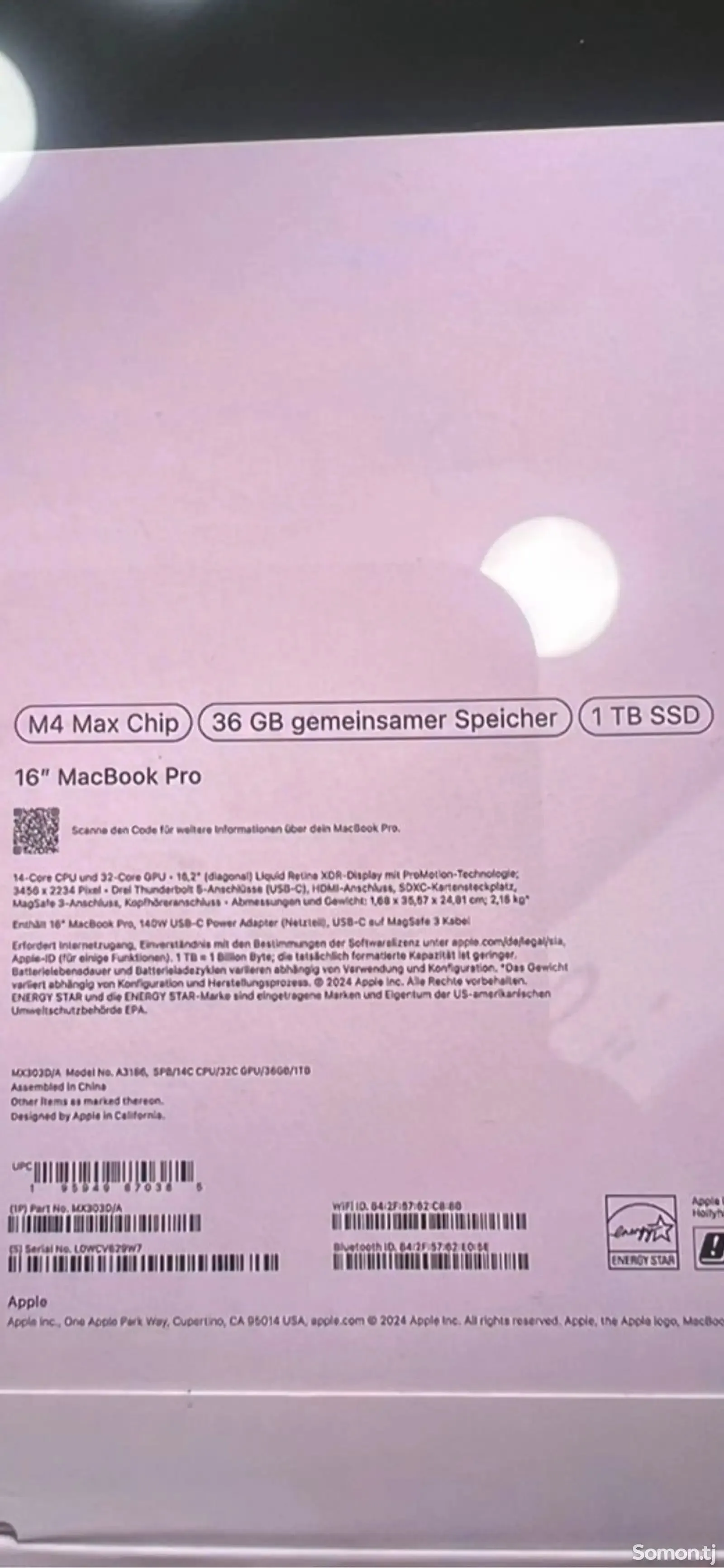 Ноутбук Apple Macbook pro 16 36/1tb