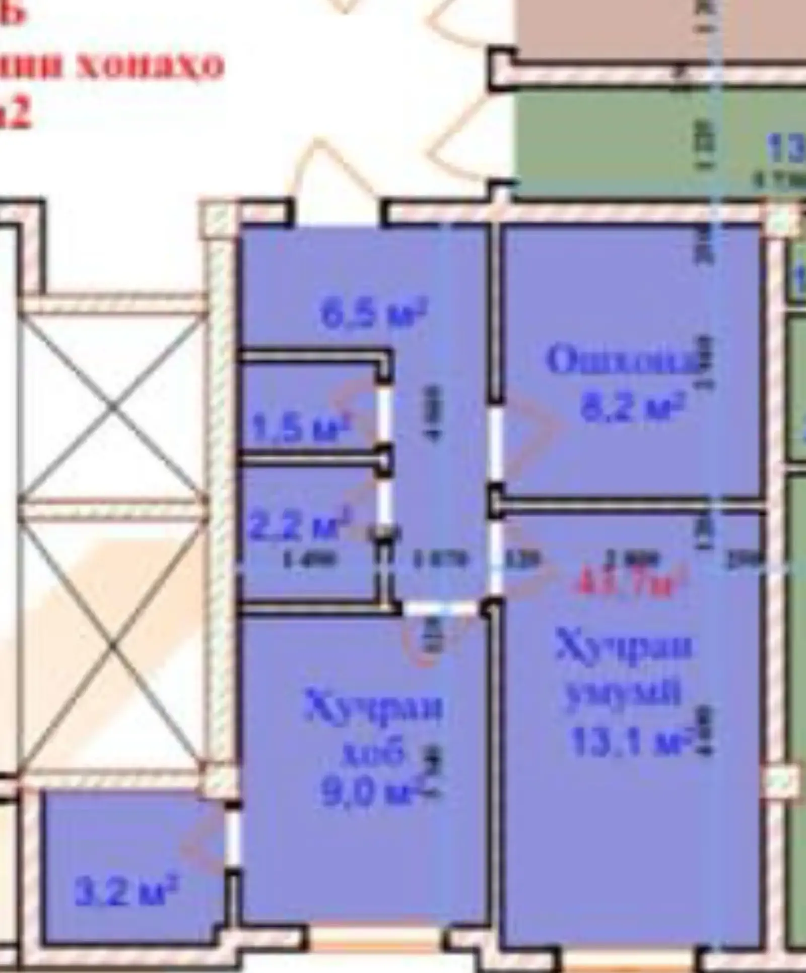 2-комн. квартира, 12 этаж, 49 м², Бозори Сафина — фото 3