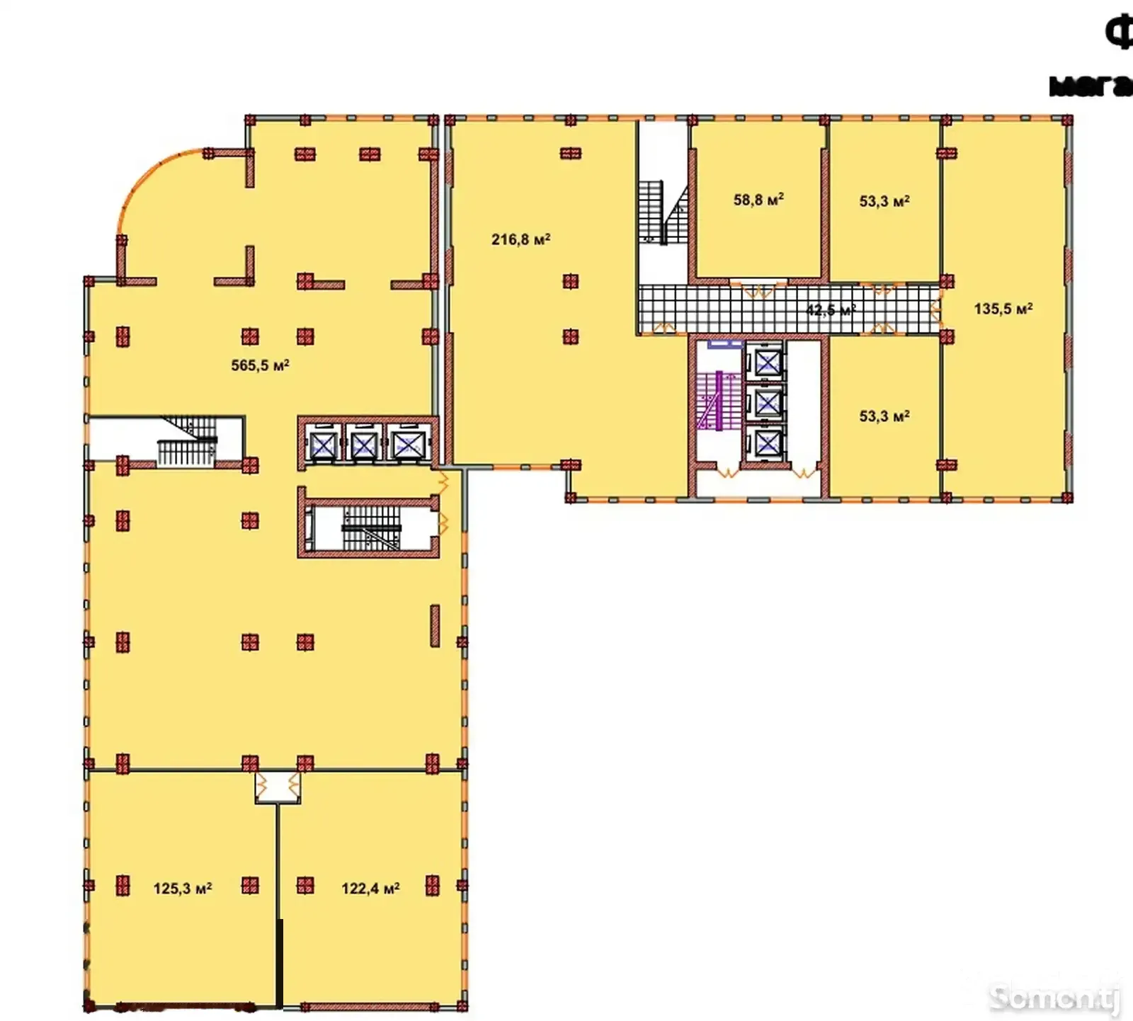 Помещение под свободное назначение, 53м², Проспект айни, сзади Релакс