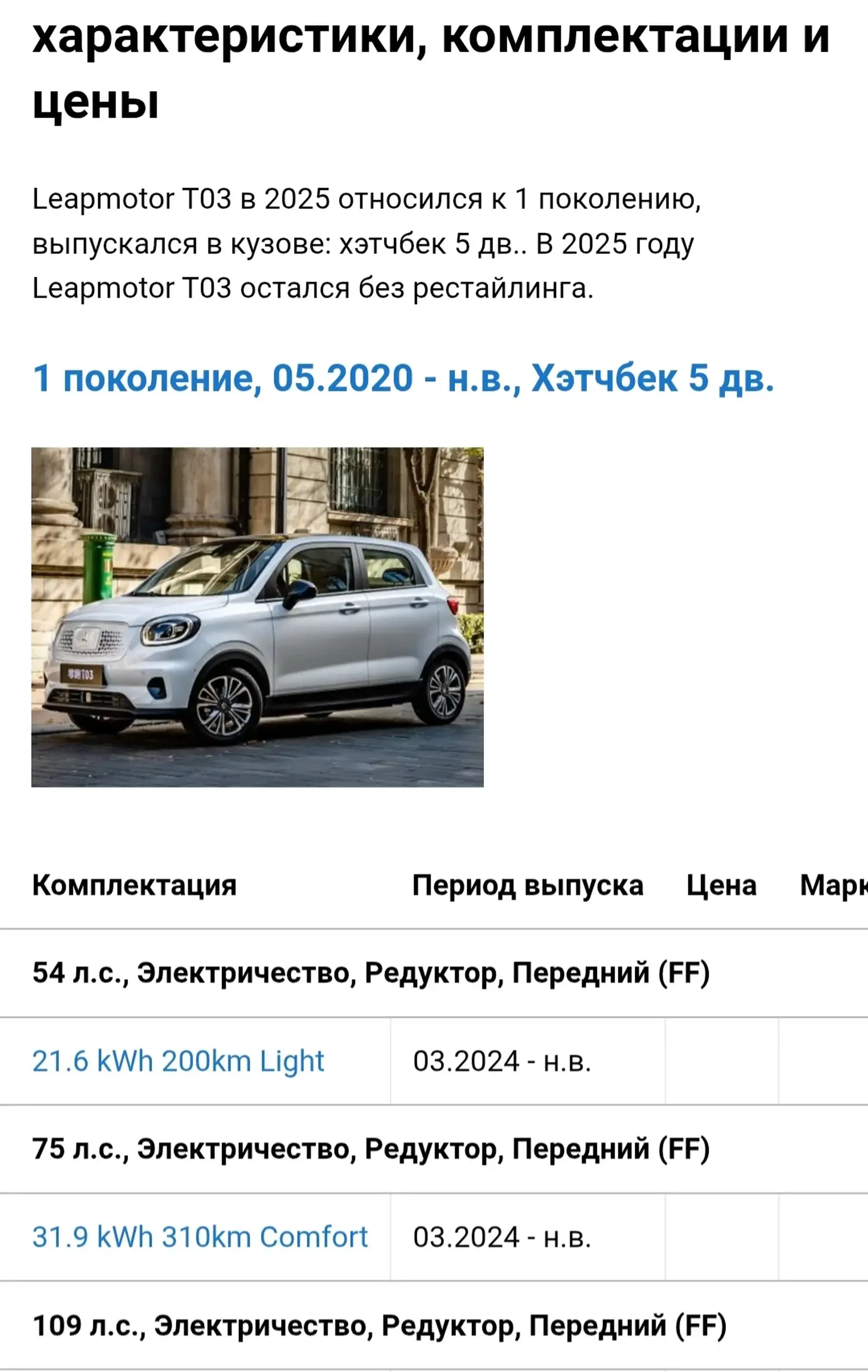 Leapmotor LP-T03, 2025
