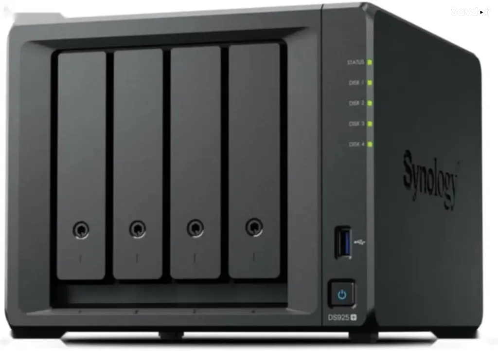 Сетевое хранилище Synology DiskStation DS925 plus, 4-Bay NAS AMD Ryzen 4ГБ ECC