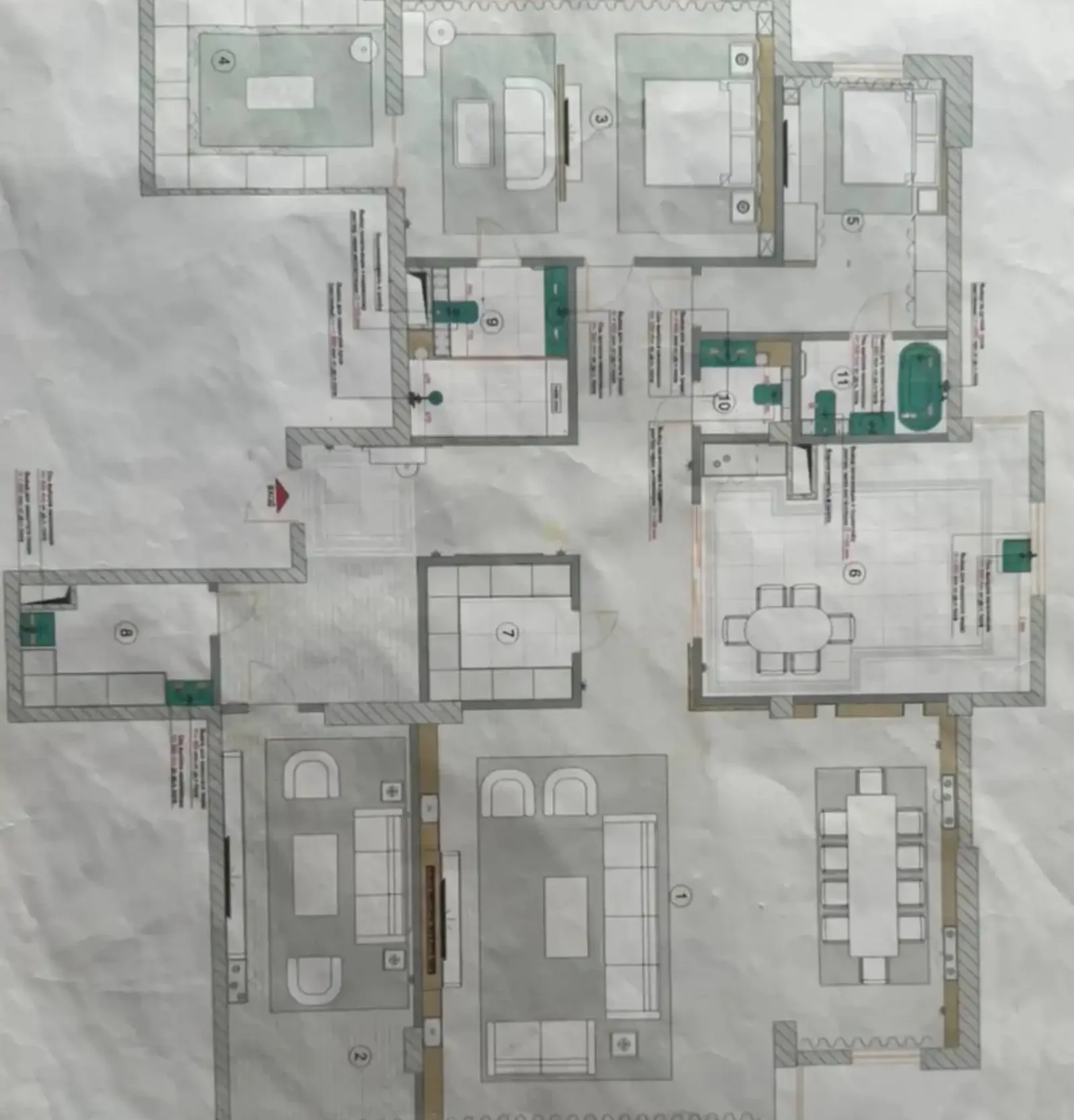 4-комн. квартира, 6 этаж, 254 м², Исмоили Сомони белый городок Сафо — фото 7