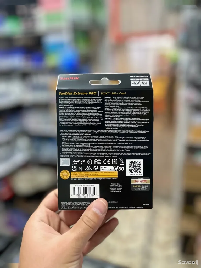 Карта памяти SanDisk Extreme PRO 128 GB SDXC UHS-I