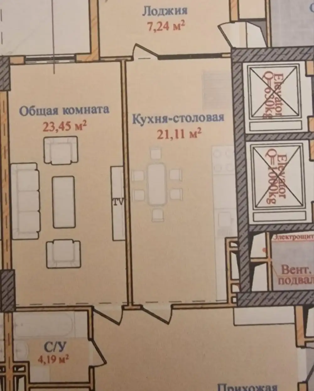 2-комн. квартира, 8 этаж, 69 м², И. Сомони — фото 10