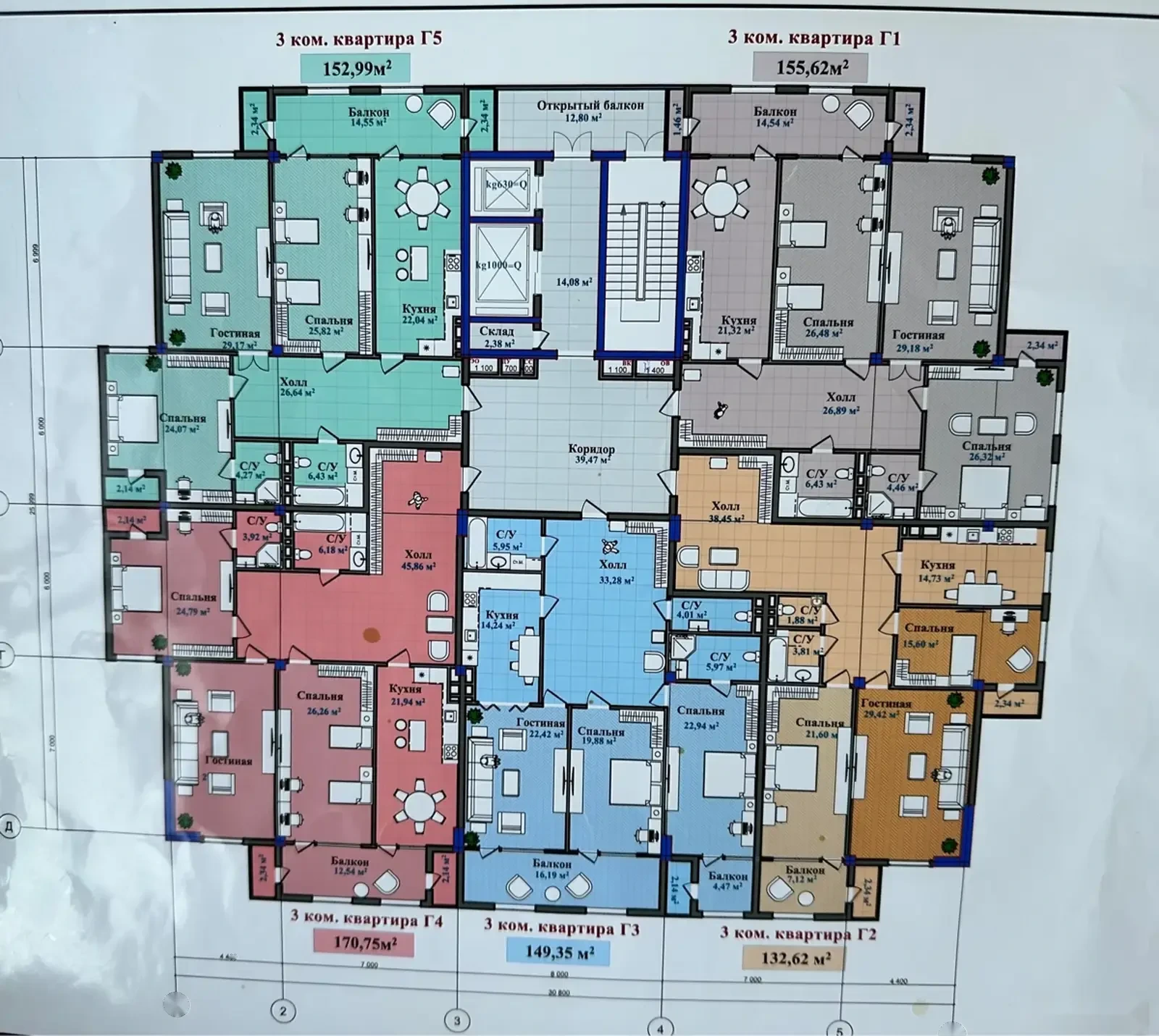 3-комн. квартира, 8 этаж, 155 м², Пединститут, Улица Гани Абдулло, Мечеть Сари О — фото 3