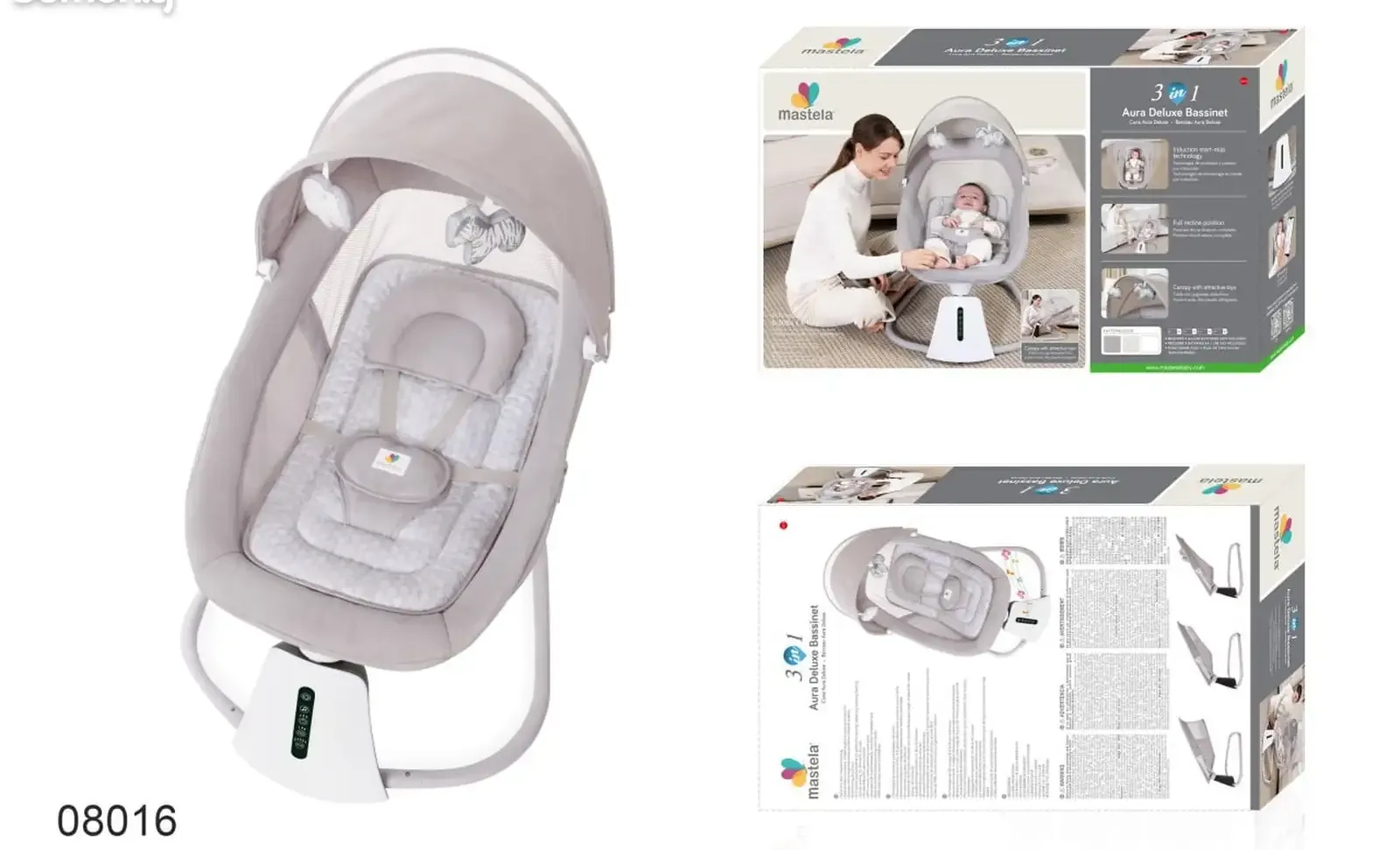 Колыбель-качалка для новорождённых Mastela Aura Deluxe 3-в-1