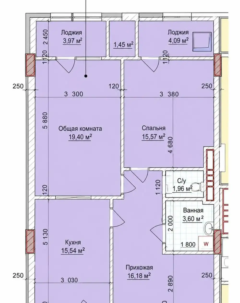 2-комн. квартира, 17 этаж, 82 м², Сино — фото 7