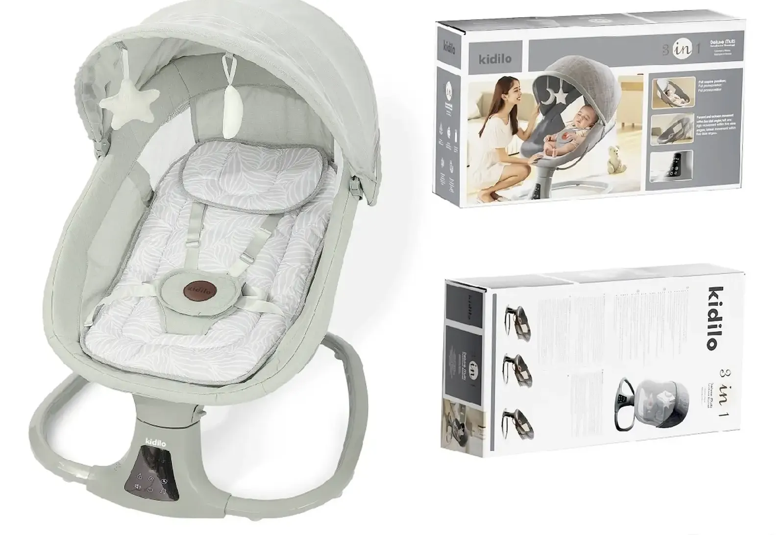 Шезлонг-качалка Ining baby 3 в 1