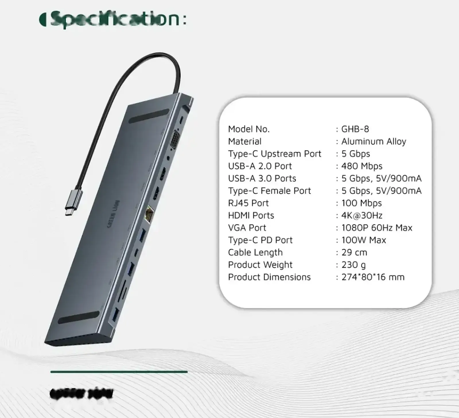 Универсальный Мультихаб Green Lion 12 в 1 4K Hub