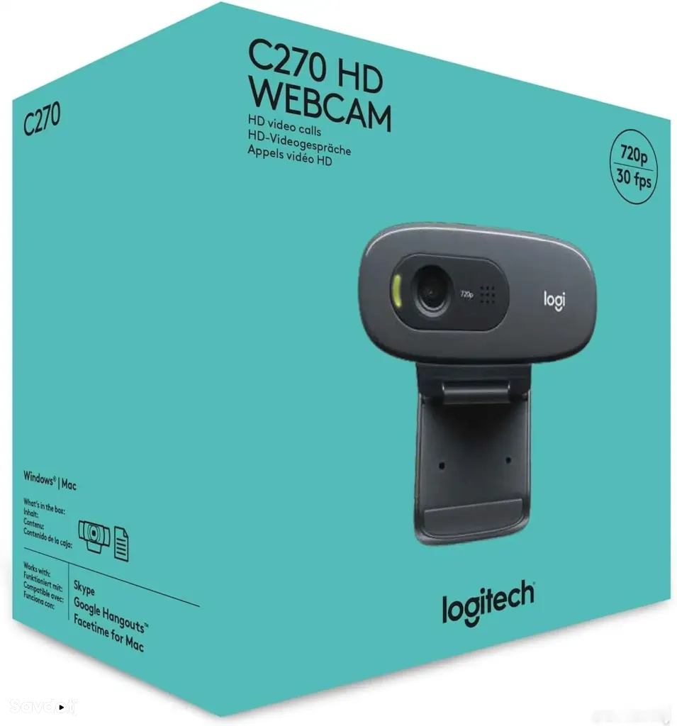 Веб-камера Logitech C270 HD 720p с микрофоном USB Black