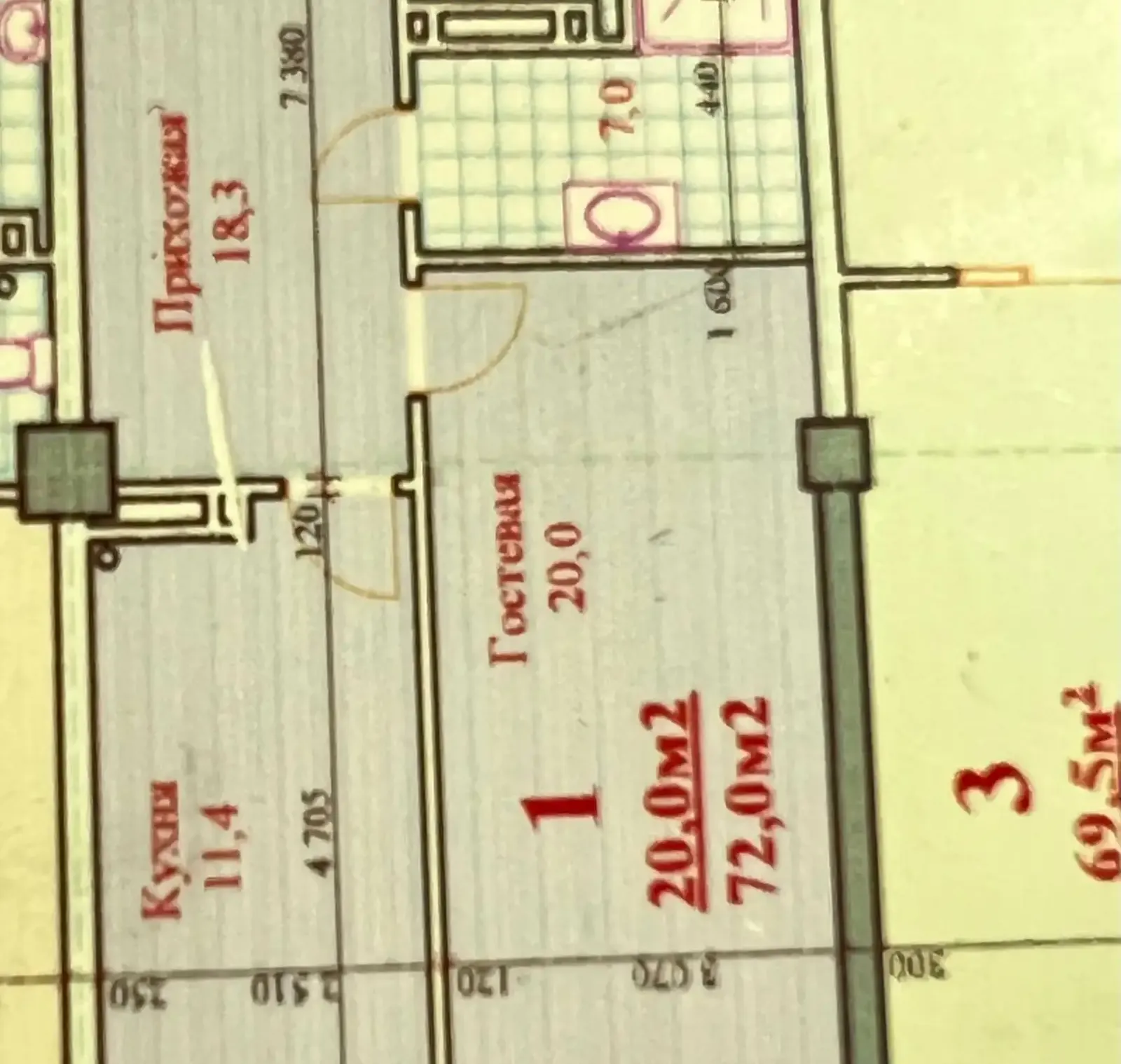 1-комн. квартира, 7 этаж, 72 м², Сомони — фото 3