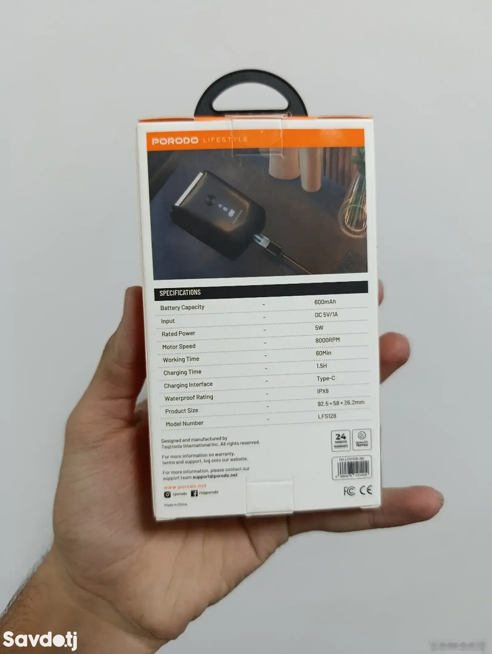 Электробритва Porodo Lifestyle IPX7 Portable Travel Shaver 600mAh