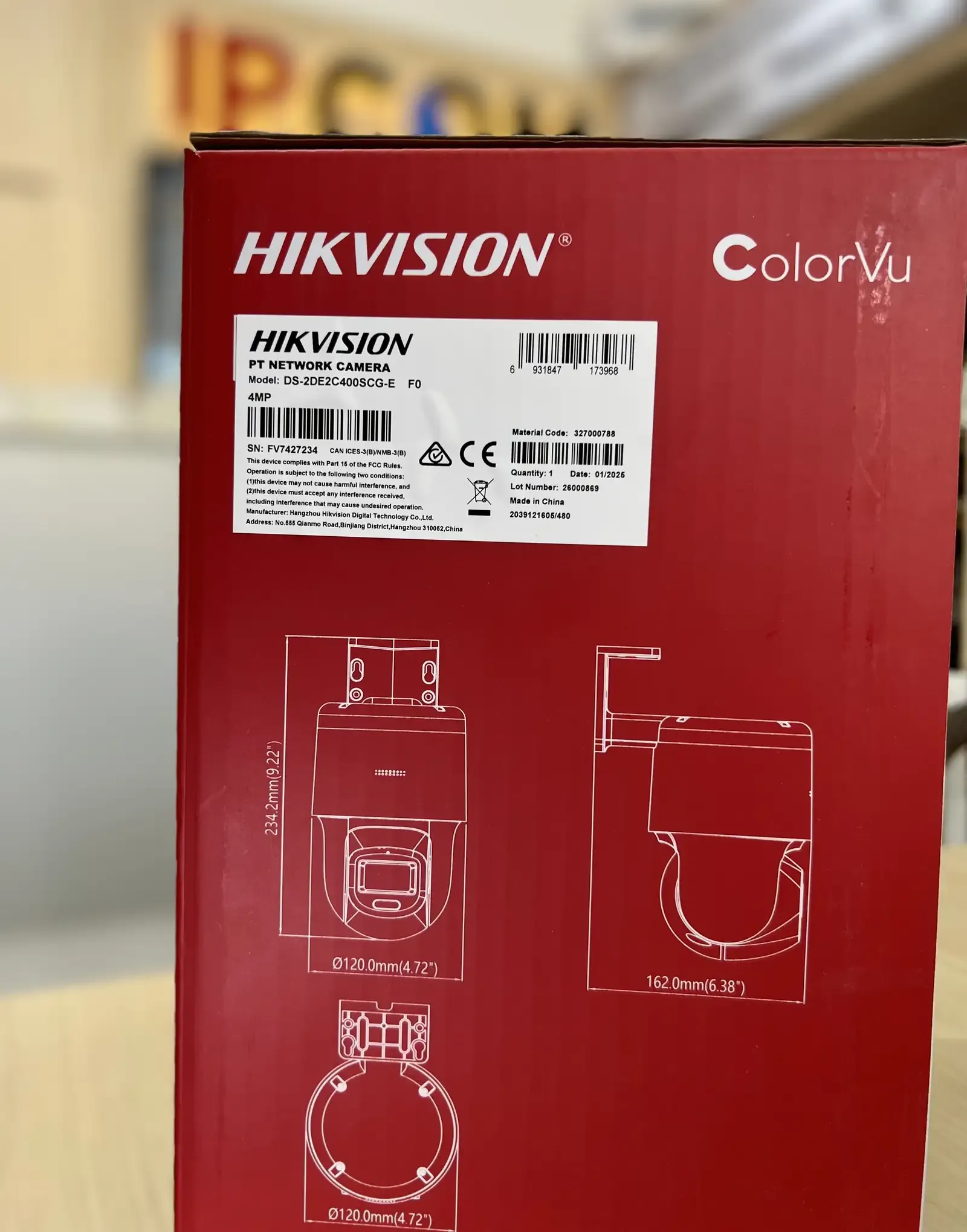 Камера поворотная IP Hikivision DS-2DE2C400SCG-EF0O-STD
