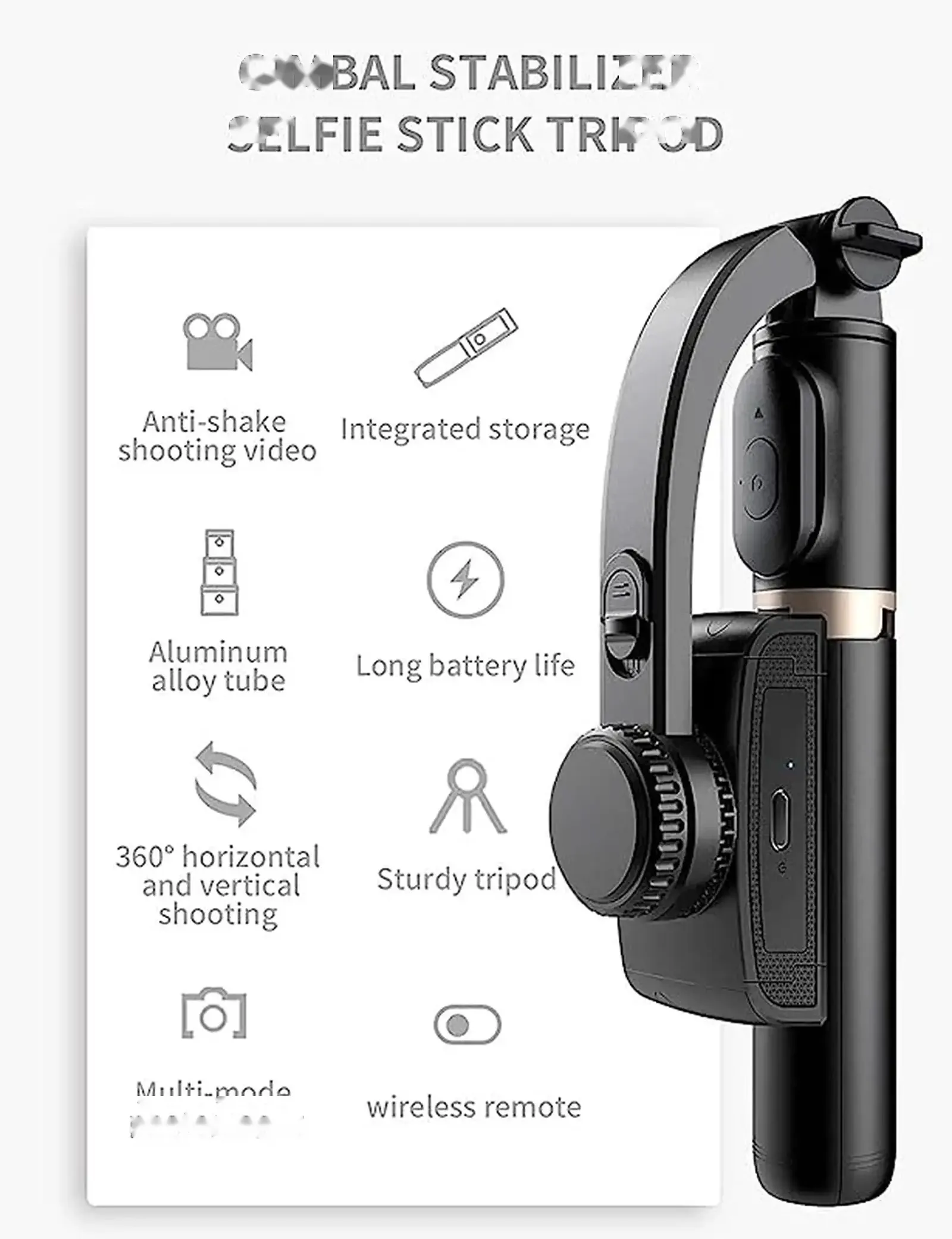 Монопод стабилизатор трипод Gimbal Stabilizer Q08