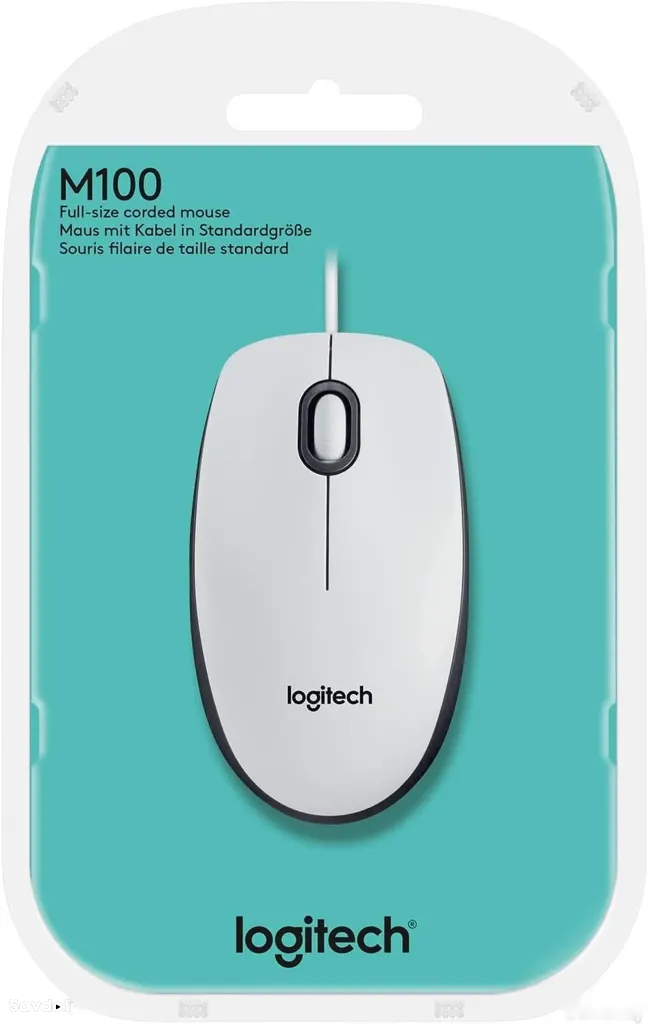 Проводная мышь Logitech M100 USB 1000 DPI White