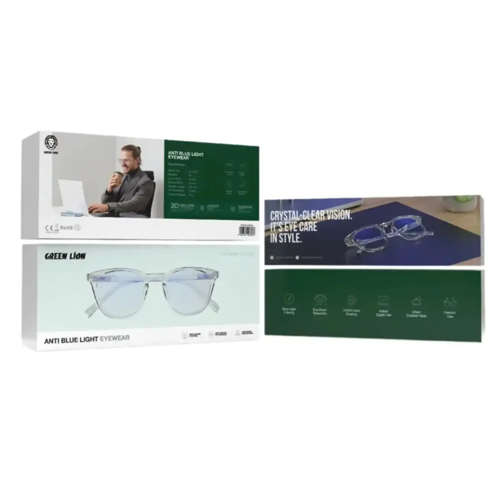 Антибликовые очки Green Lion Anti Blue Light Eyewear белый