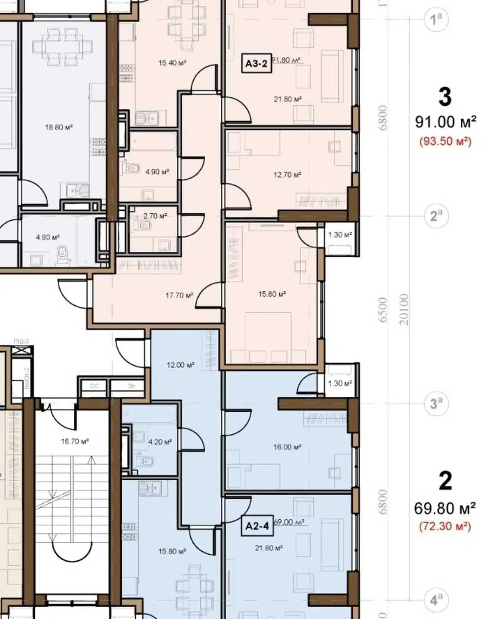 3-комн. квартира, 14 этаж, 91 м², Шохмансур — фото 7