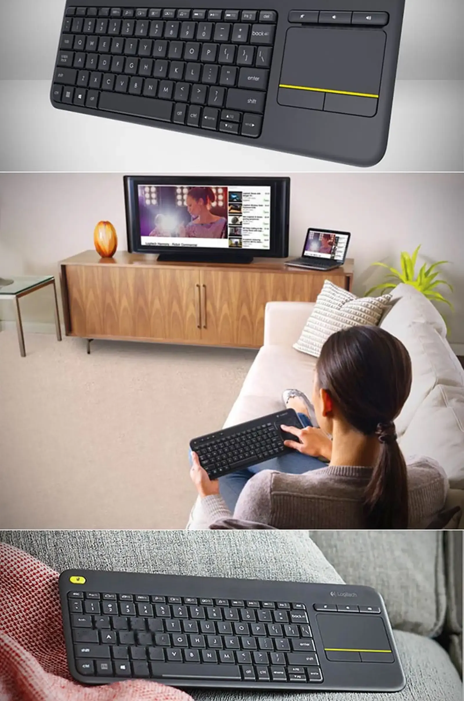 Беспроводная сенсорная клавиатура Logitech K400 Plus