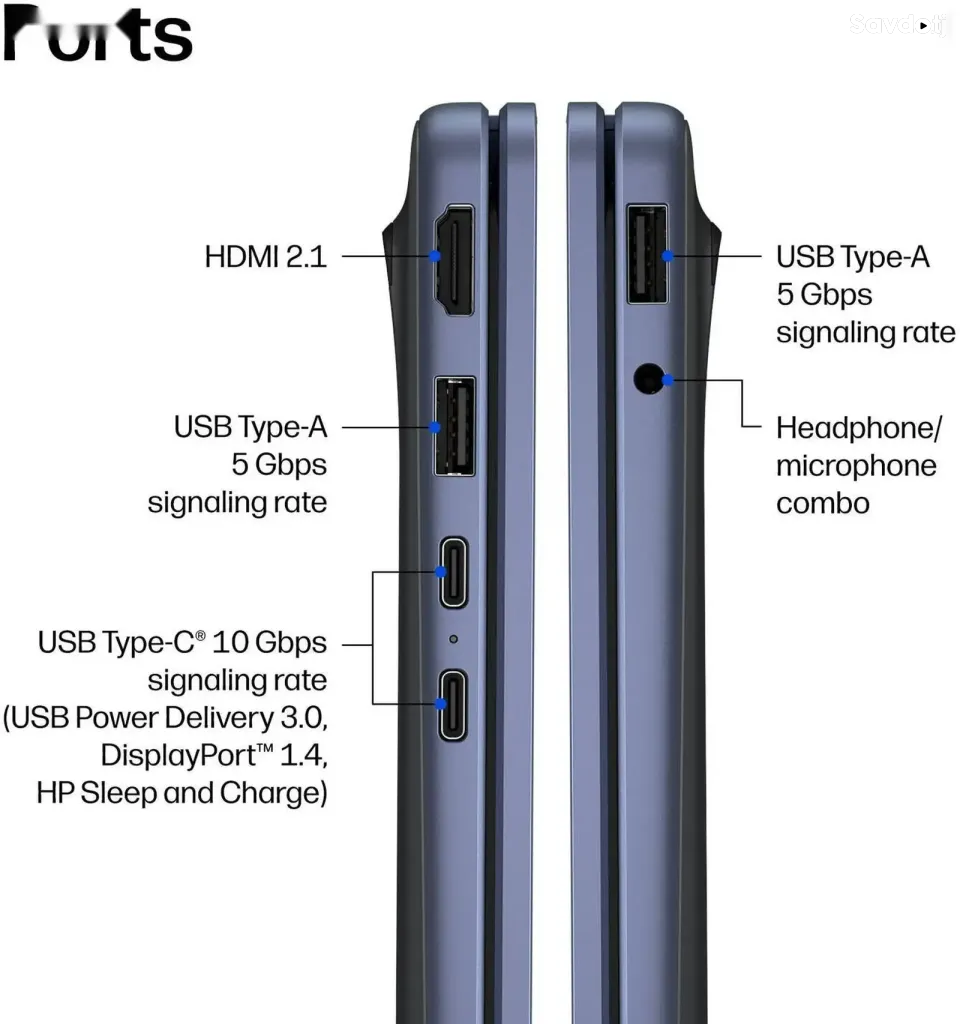 Ноутбук HP OmniBook 3 14-hz0015dx, 14 Snapdragon X 16ГБ 512ГБ SSD 2K Touch Win11