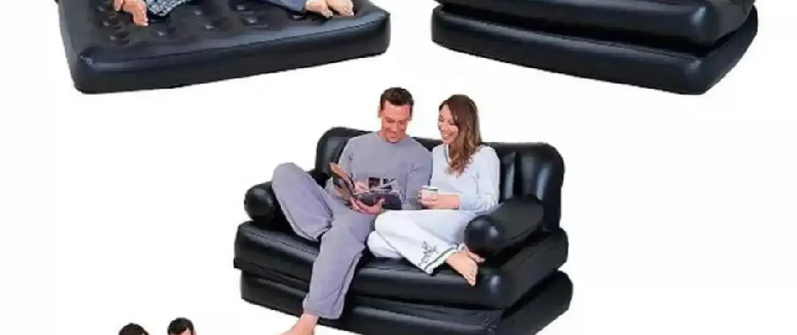 Многофункциональный надувной диван-кровать пять в одном, 188х152х64 см.
