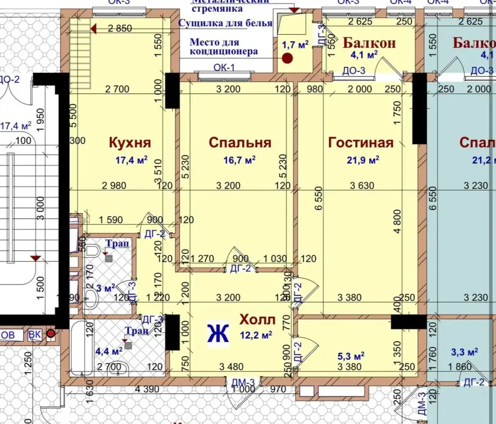 2-комн. квартира, 9 этаж, 86 м², Шохмансур — фото 2