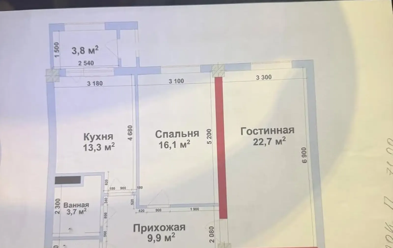 2-комн. квартира, 11 этаж, 71 м², Шохмансур — фото 4