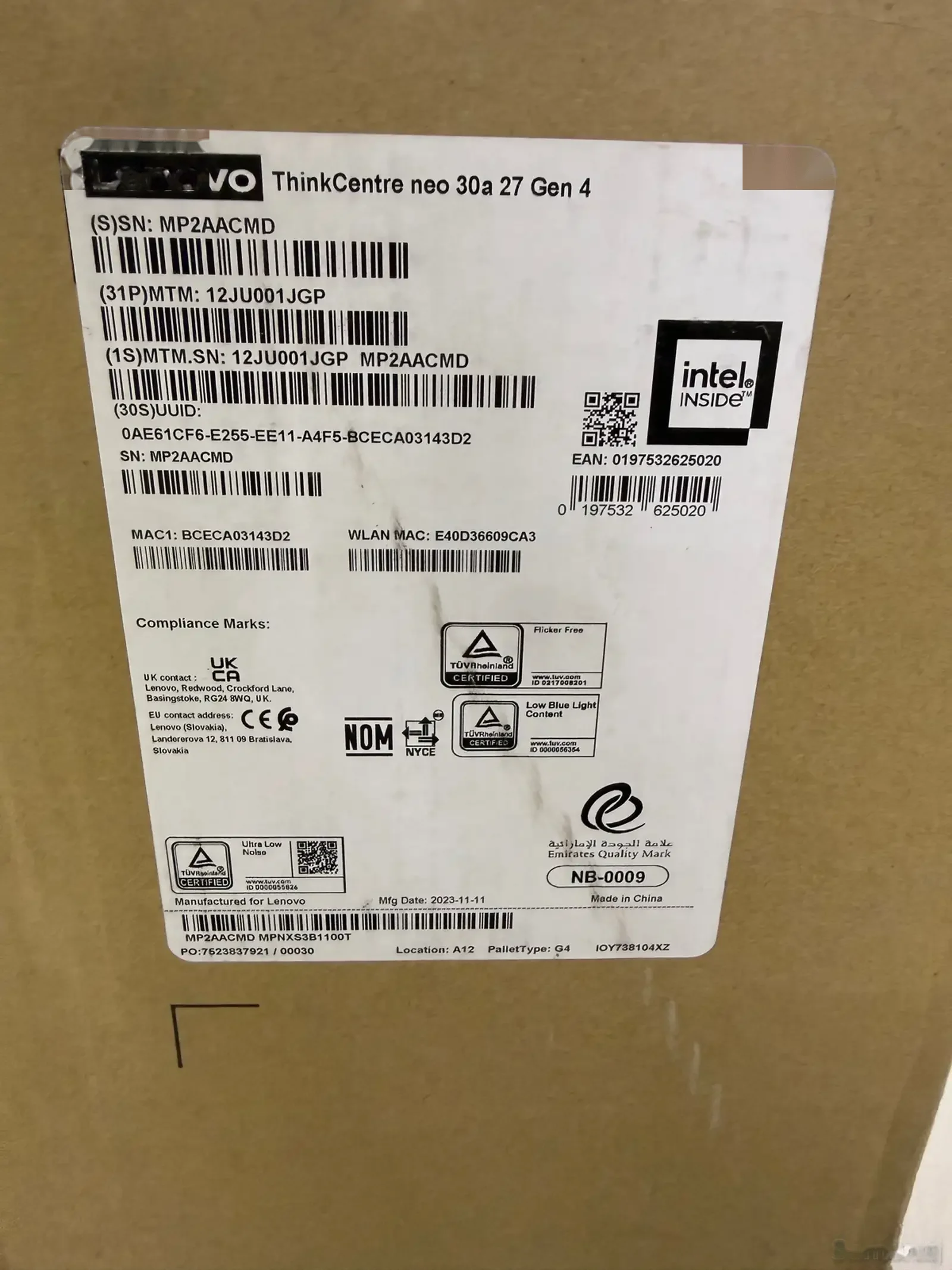Моноблок Lenovo ThinkCentre Neo 30a Gen 4/core i7 13620H/RAM 8GB DDR 5/NVME 512G