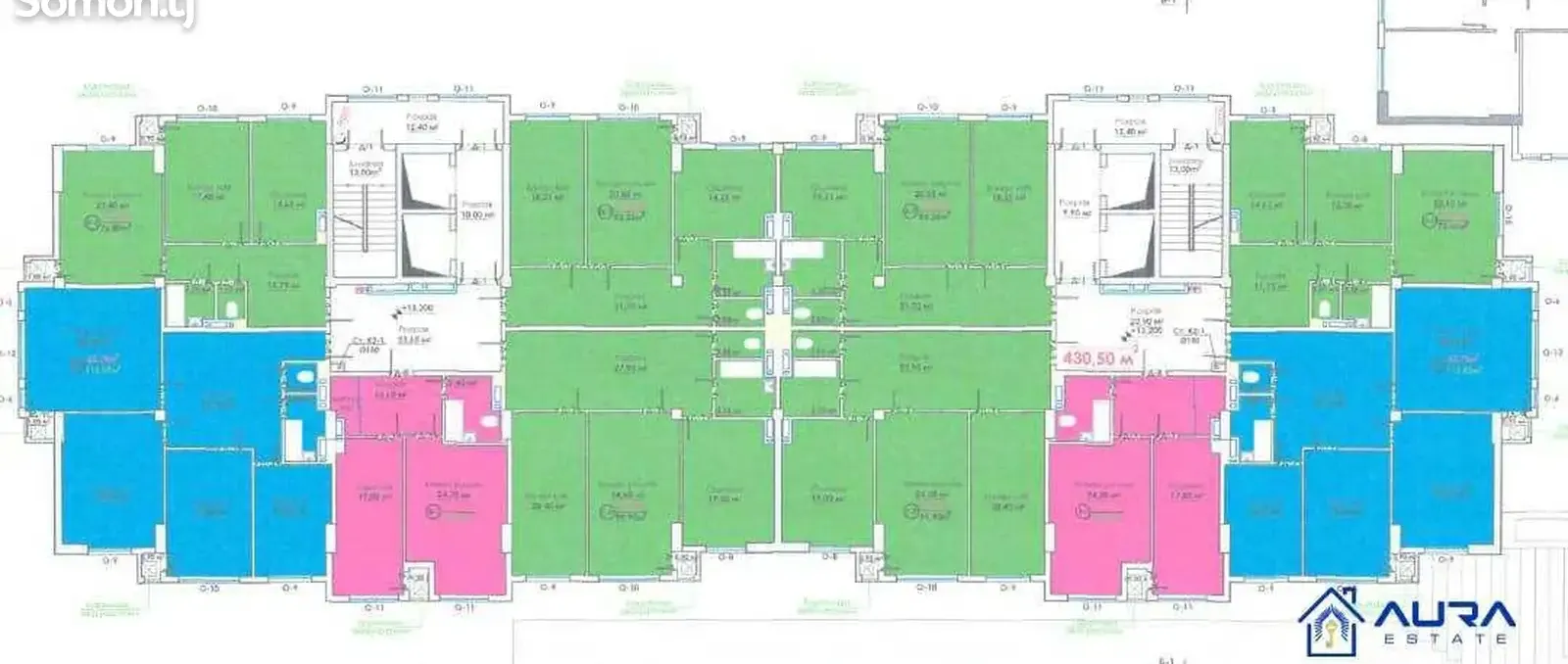2-комн. квартира, 13 этаж, 77 м², И. Сомони — фото 6