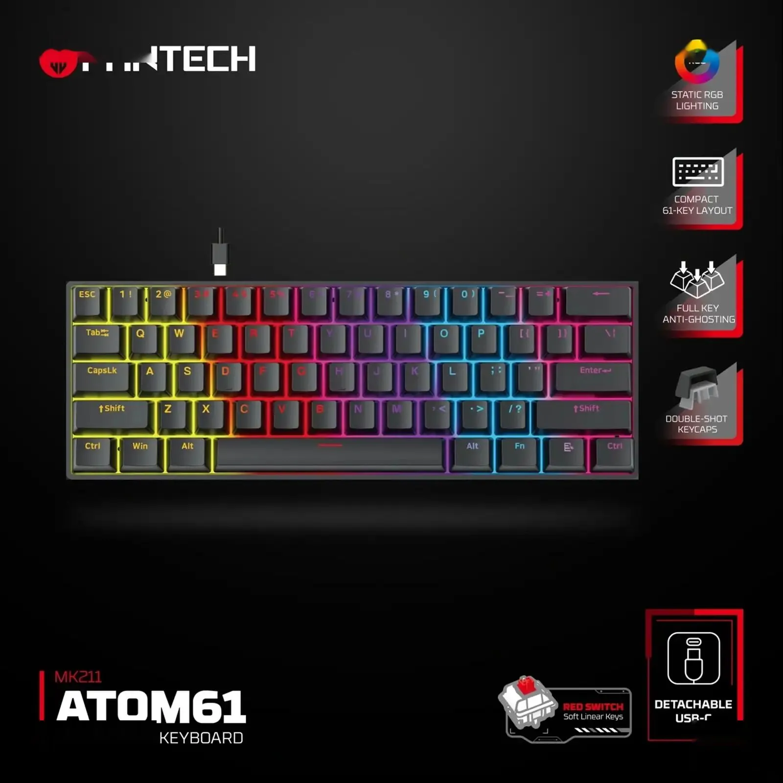Механическая игровая клавиатура FANTECH MK211 ATOM