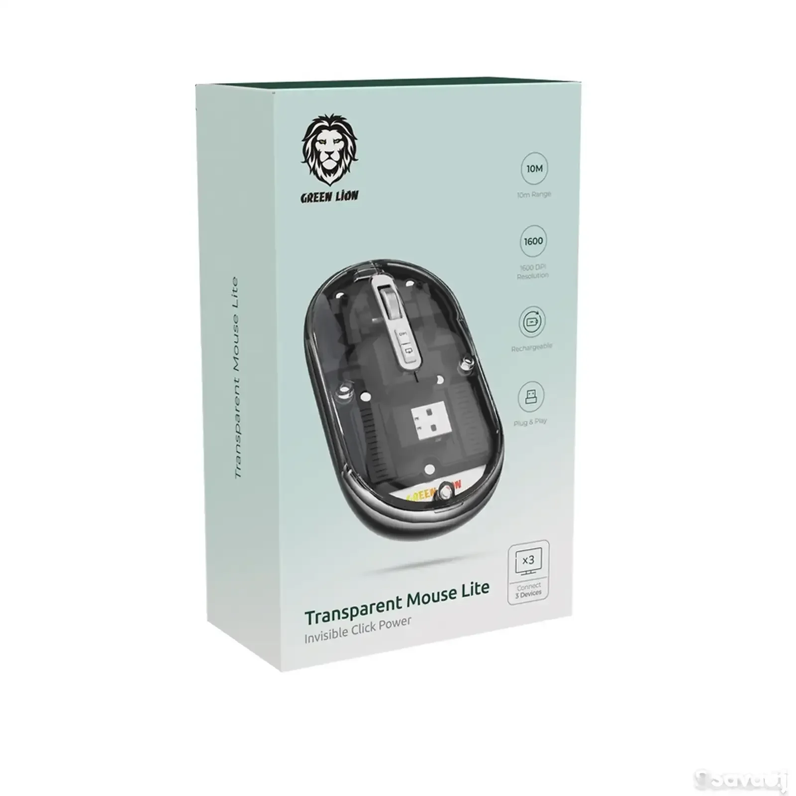Мышь Green Lion Transparent Mouse Lite черный