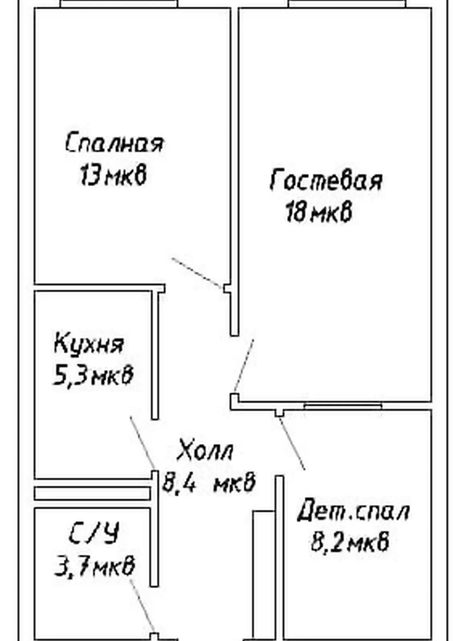 3-комн. квартира, 11 этаж, 57 м², Шохмансур — фото 4