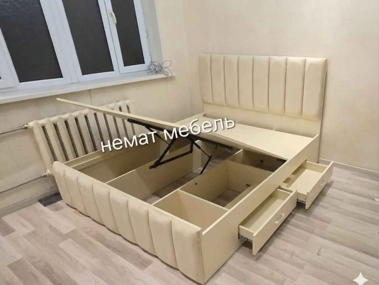 Двухспальный кровать с медицинским матрасом