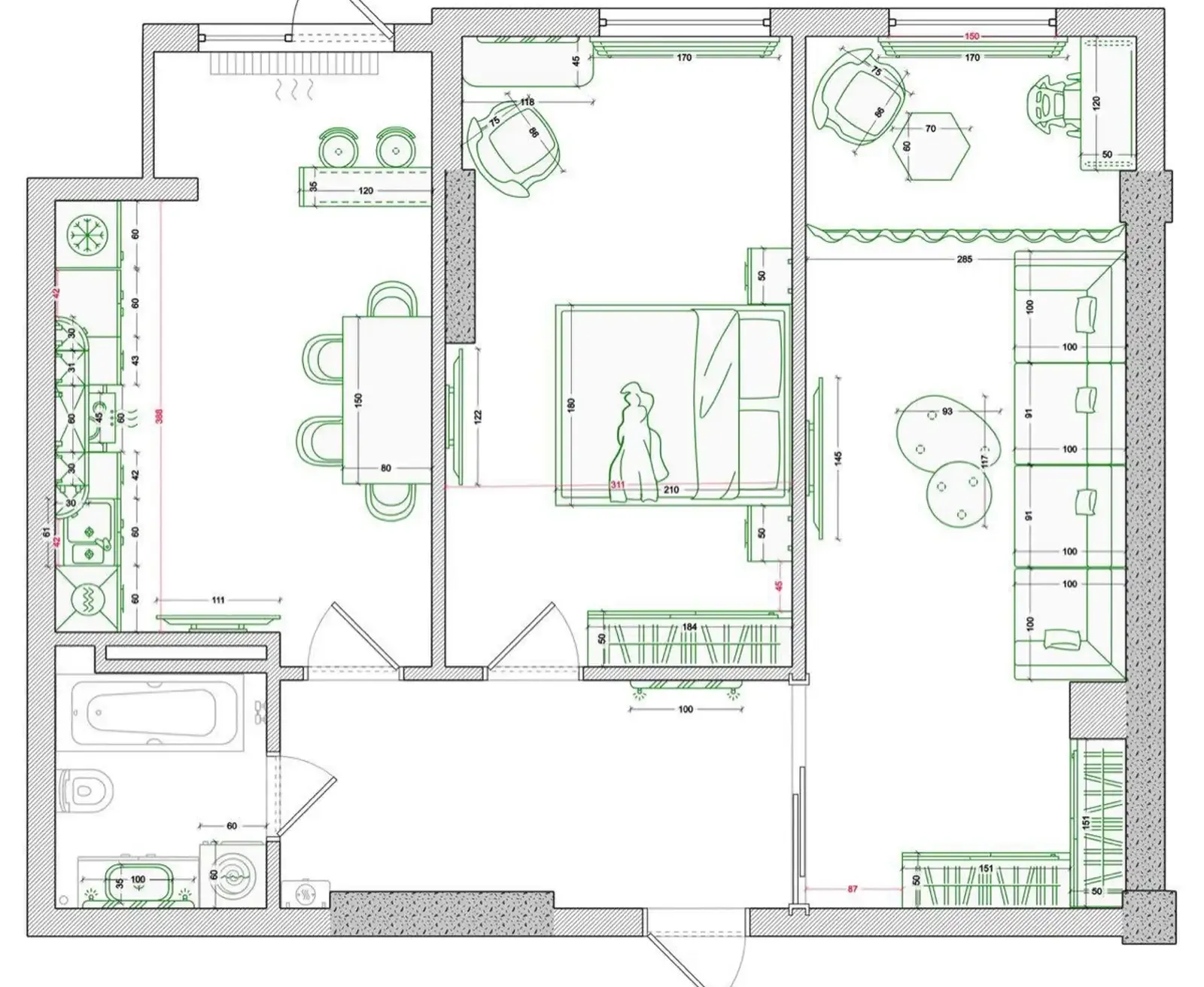 2-комн. квартира, 11 этаж, 69 м², Шохмансур — фото 2