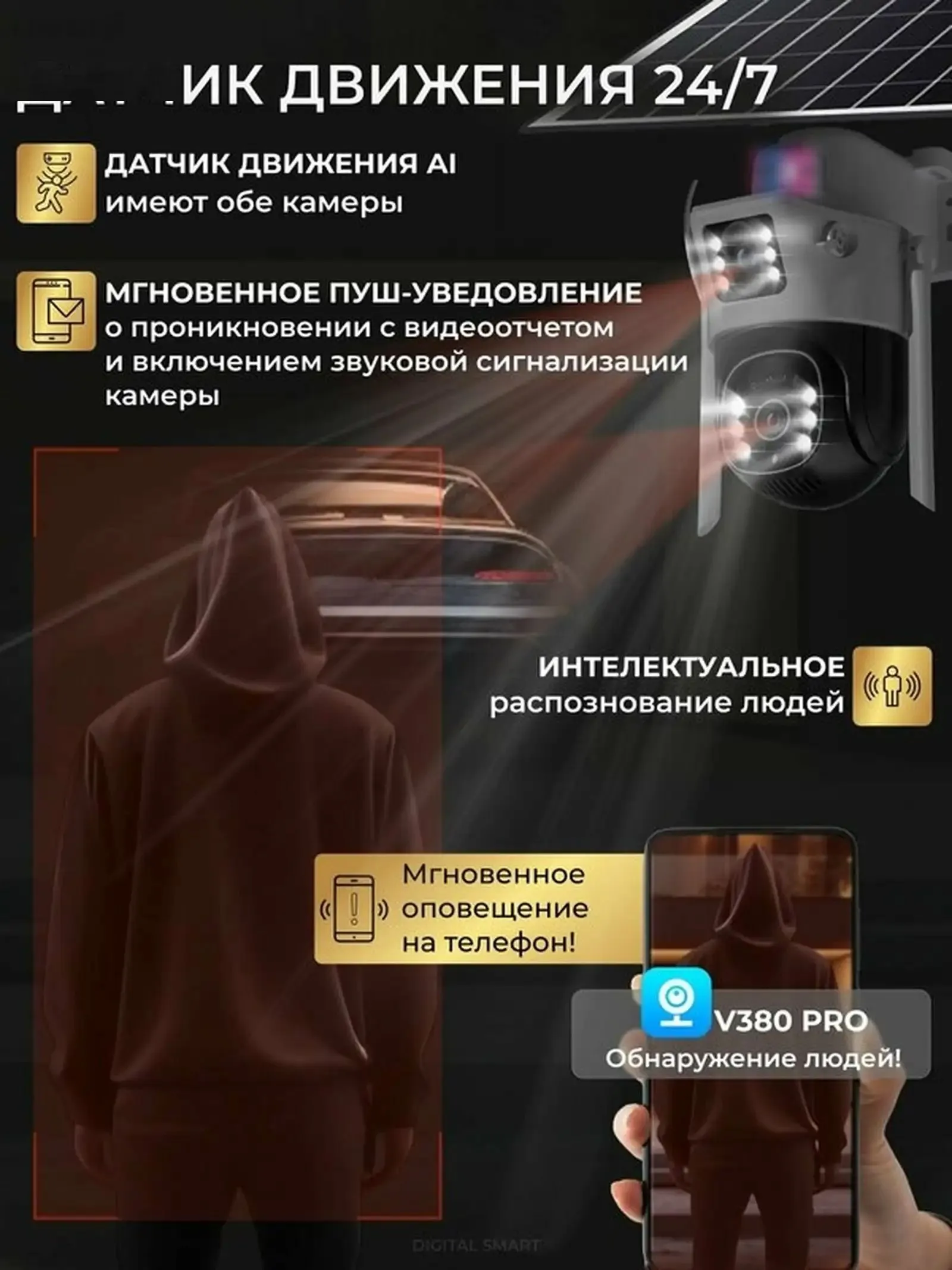 Камера видеонаблюдения уличная 4G с сим картой / IP видеокамера для дома