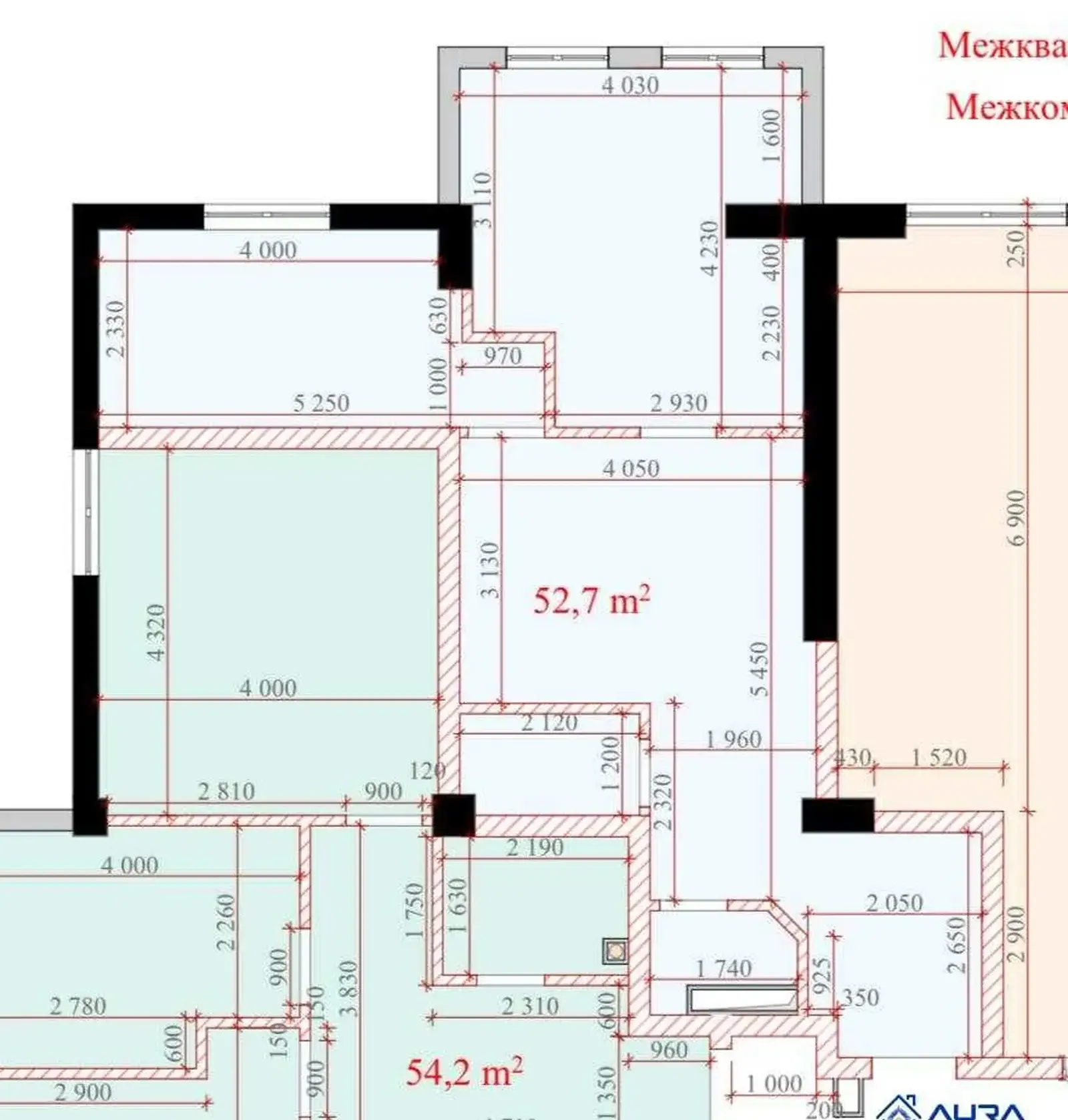 2-комн. квартира, 18 этаж, 52 м², Шохмансур — фото 2