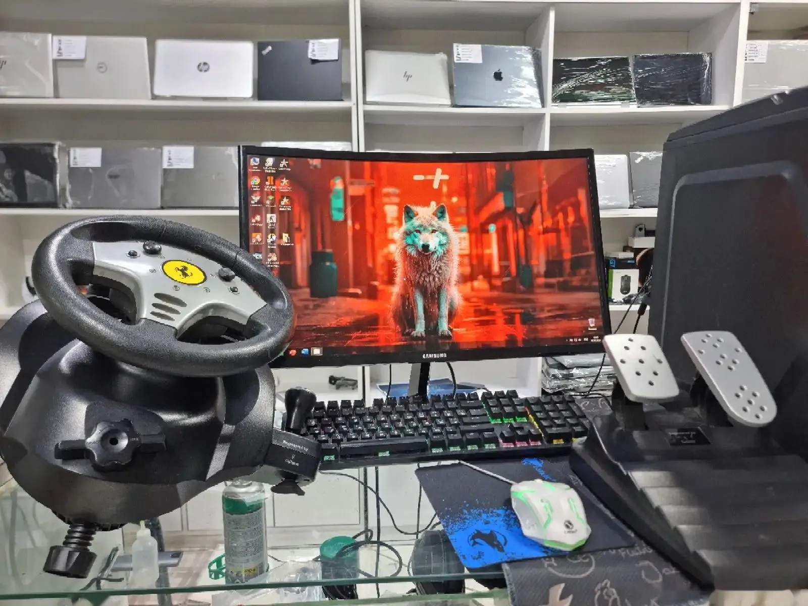 Игровой Персональный компьютер руль газ VGA HD RADEON 1GB 128Bit HDD 320GB RAM 4GB монитор samsung