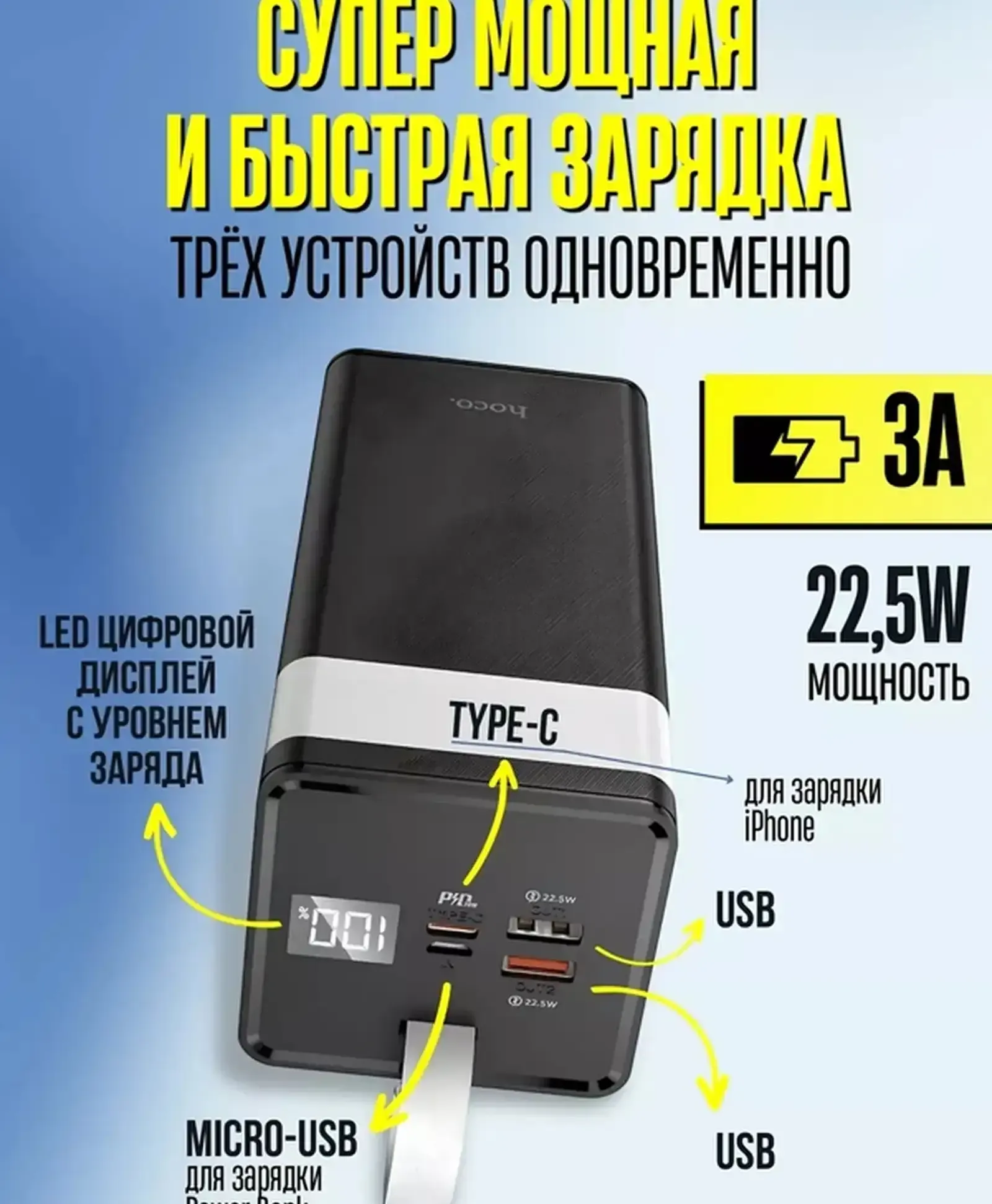 Внешний аккумулятор Hoco J86A 50000 mAh