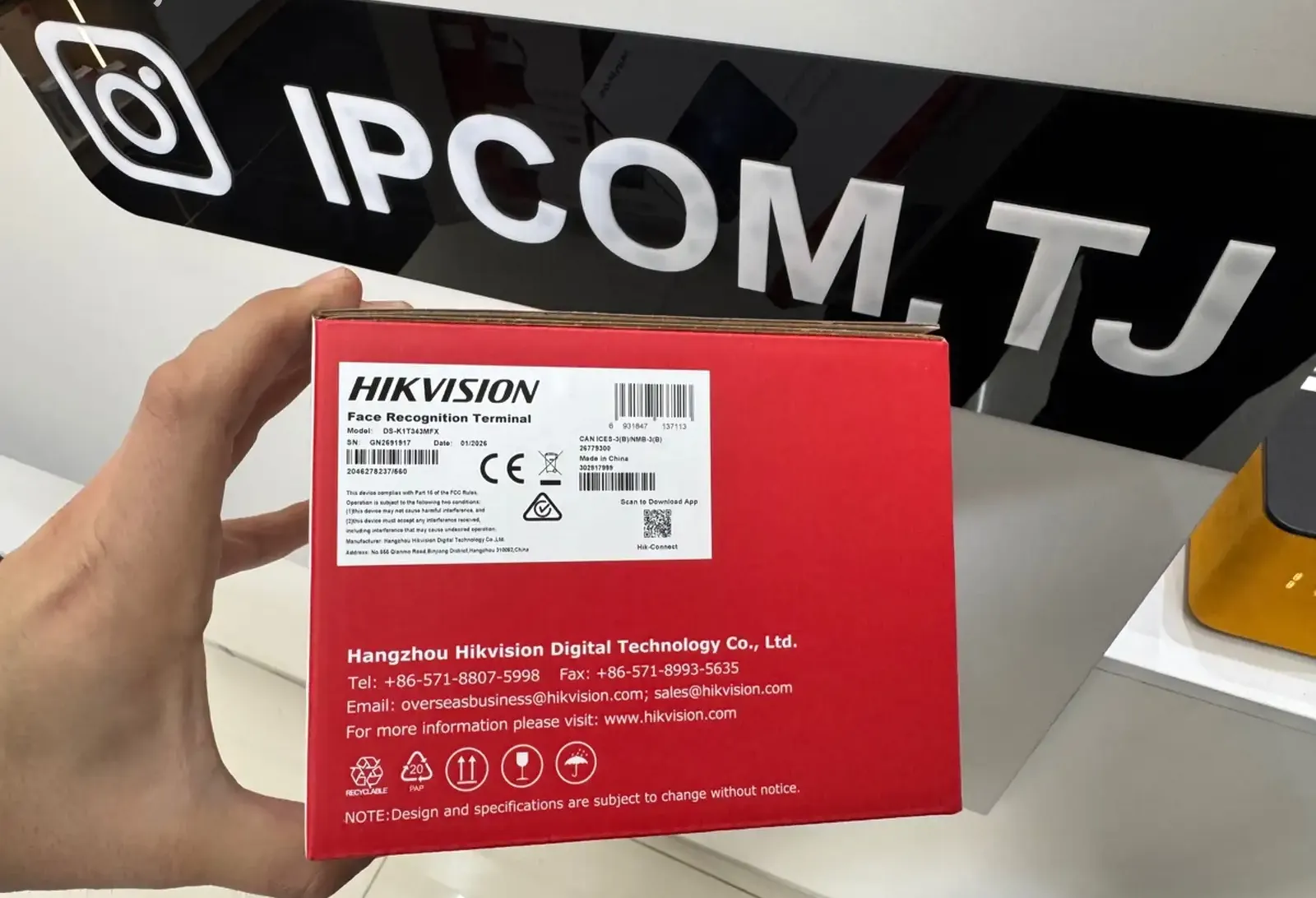 Терминал доступа Face Hikvision DS-K1T343MFX O-STD