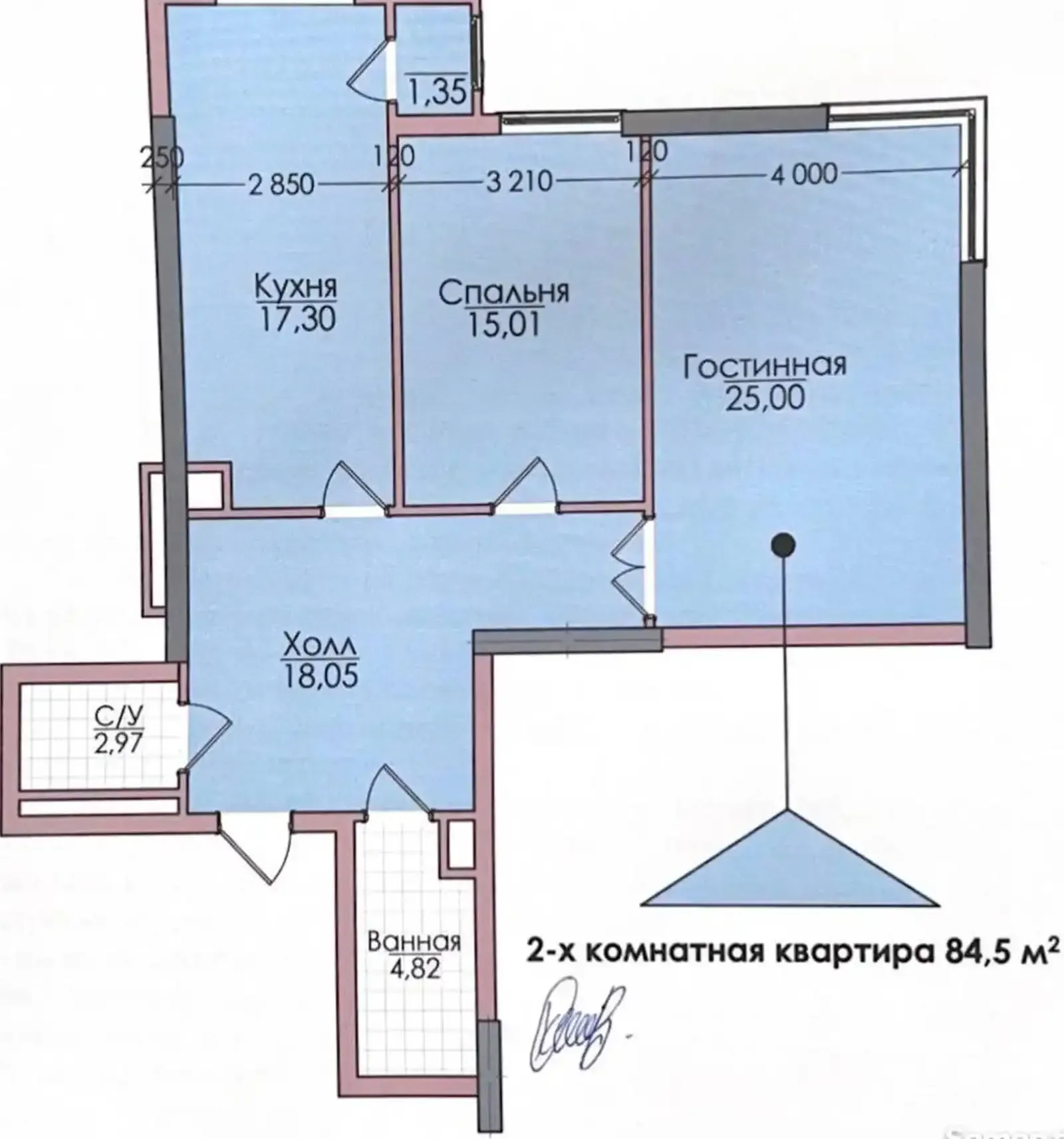 2-комн. квартира, 8 этаж, 85 м², Шохмансур,пушти Нацбанк — фото 3