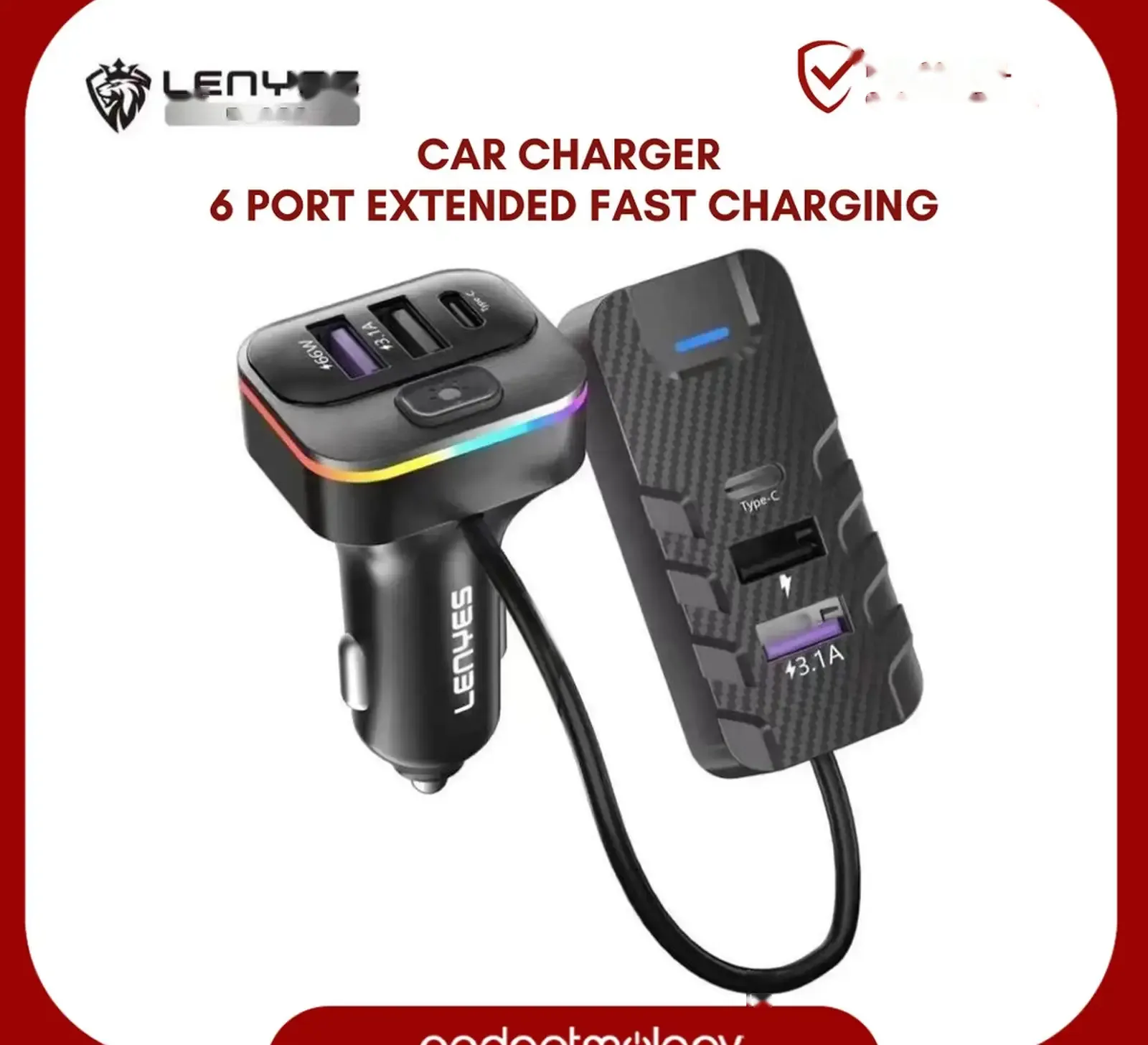 Автомобильное зарядное устройство car charger Lenyes ca905