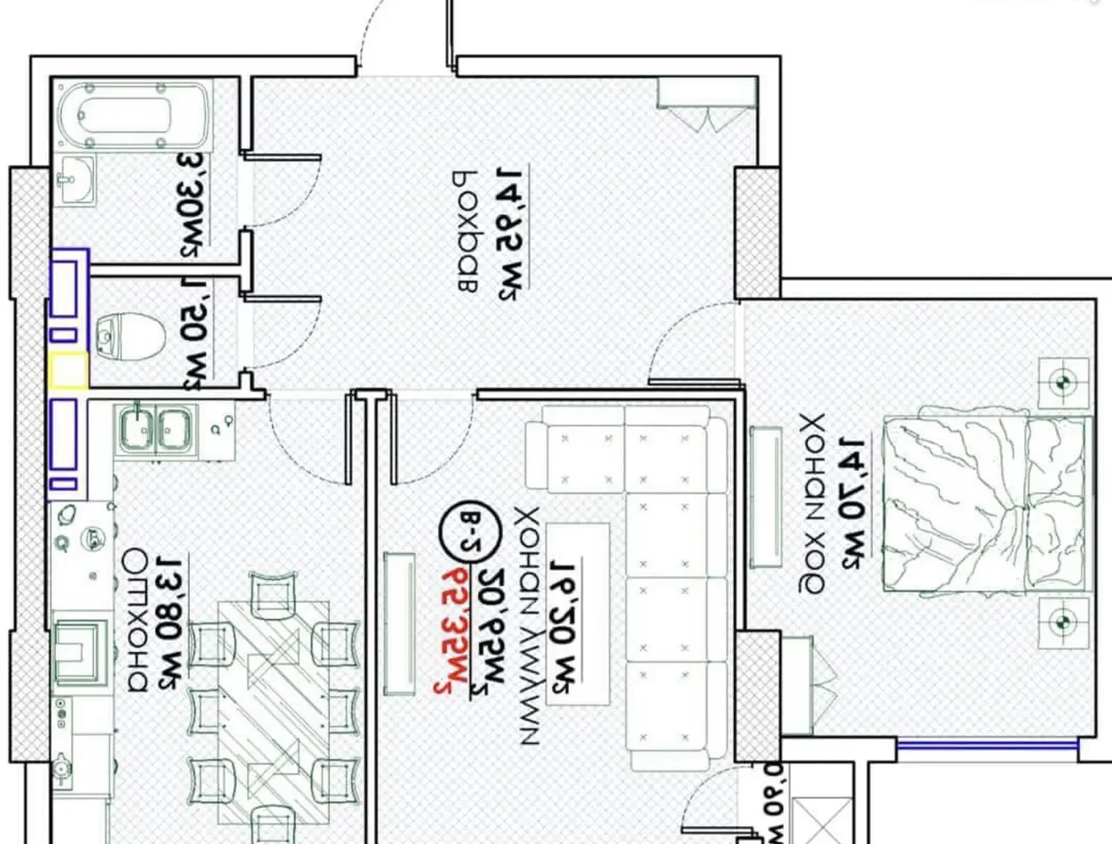2-комн. квартира, 13 этаж, 65 м², Исмоили Сомони — фото 3