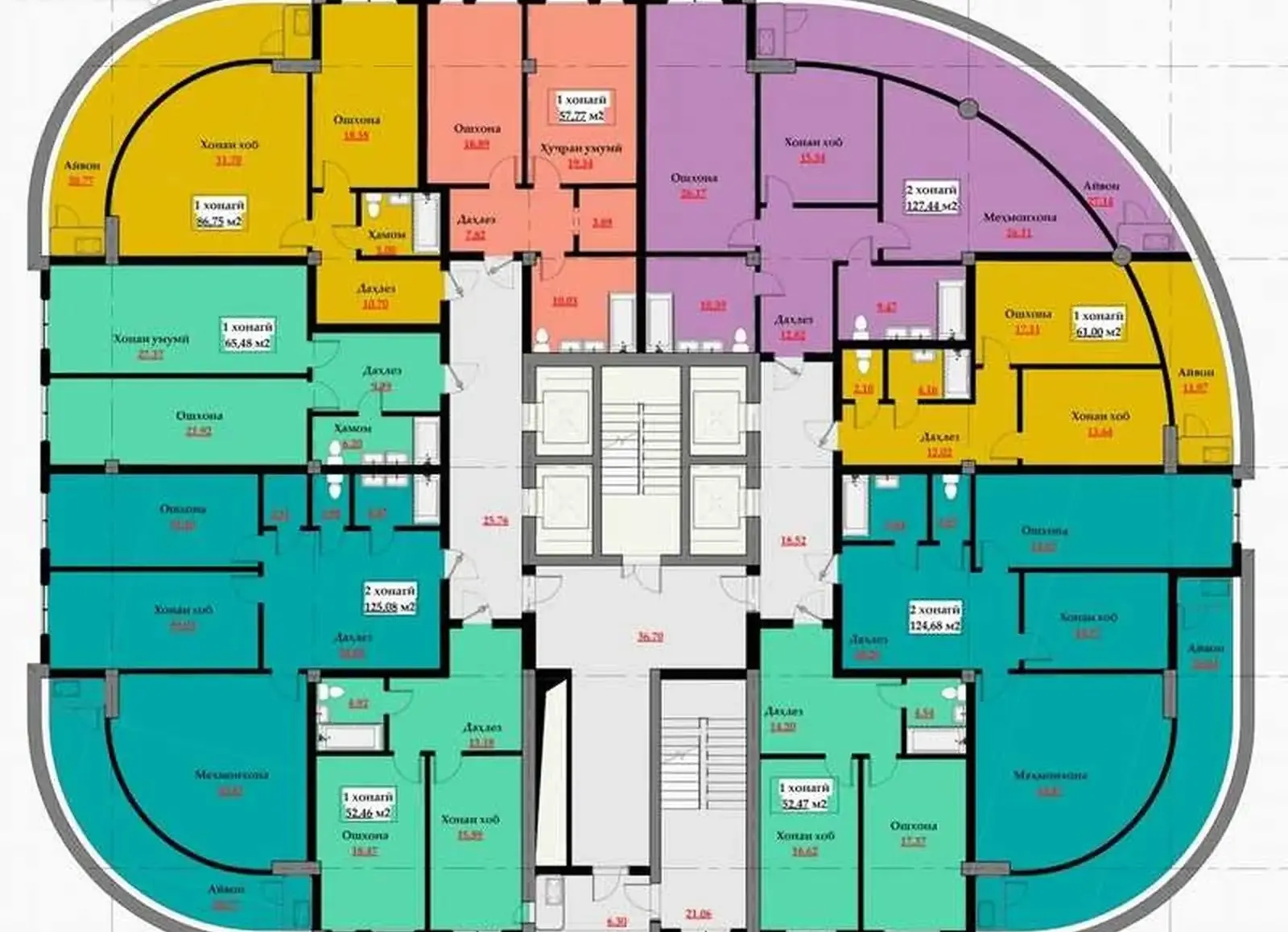 2-комн. квартира, 13 этаж, 87 м², Сино — фото 3