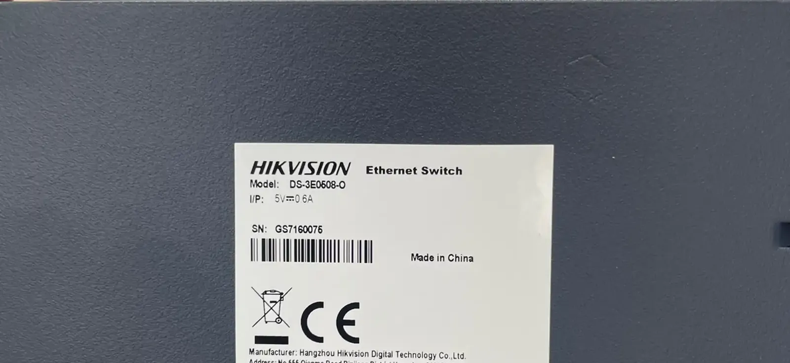 Гигабитный коммутатор Swich Hikvision Gigabit DS-3E0508-O