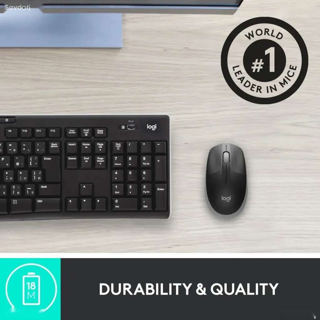 Беспроводная мышь Logitech M190 Wireless Mouse 1000 DPI Gray