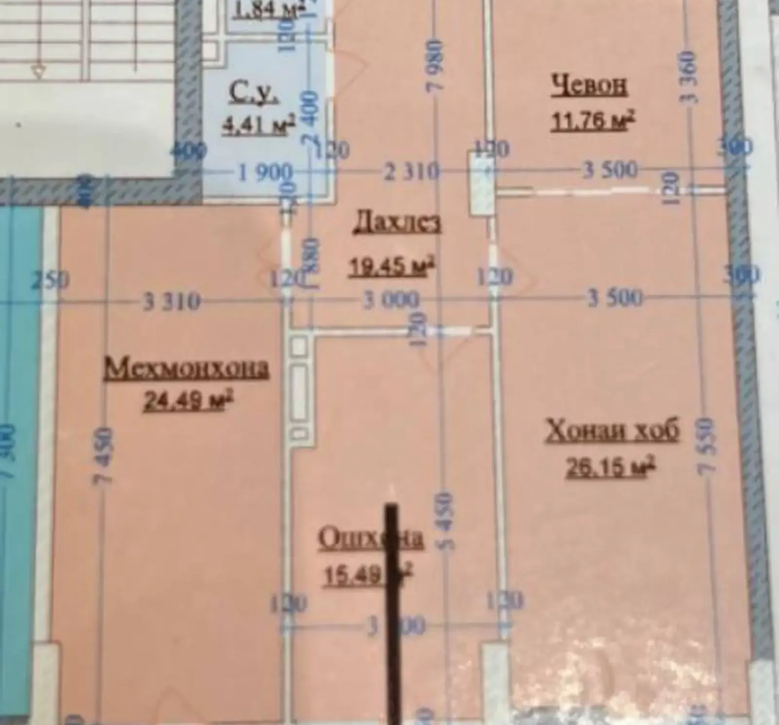 3-комн. квартира, 17 этаж, 126 м², Сомони