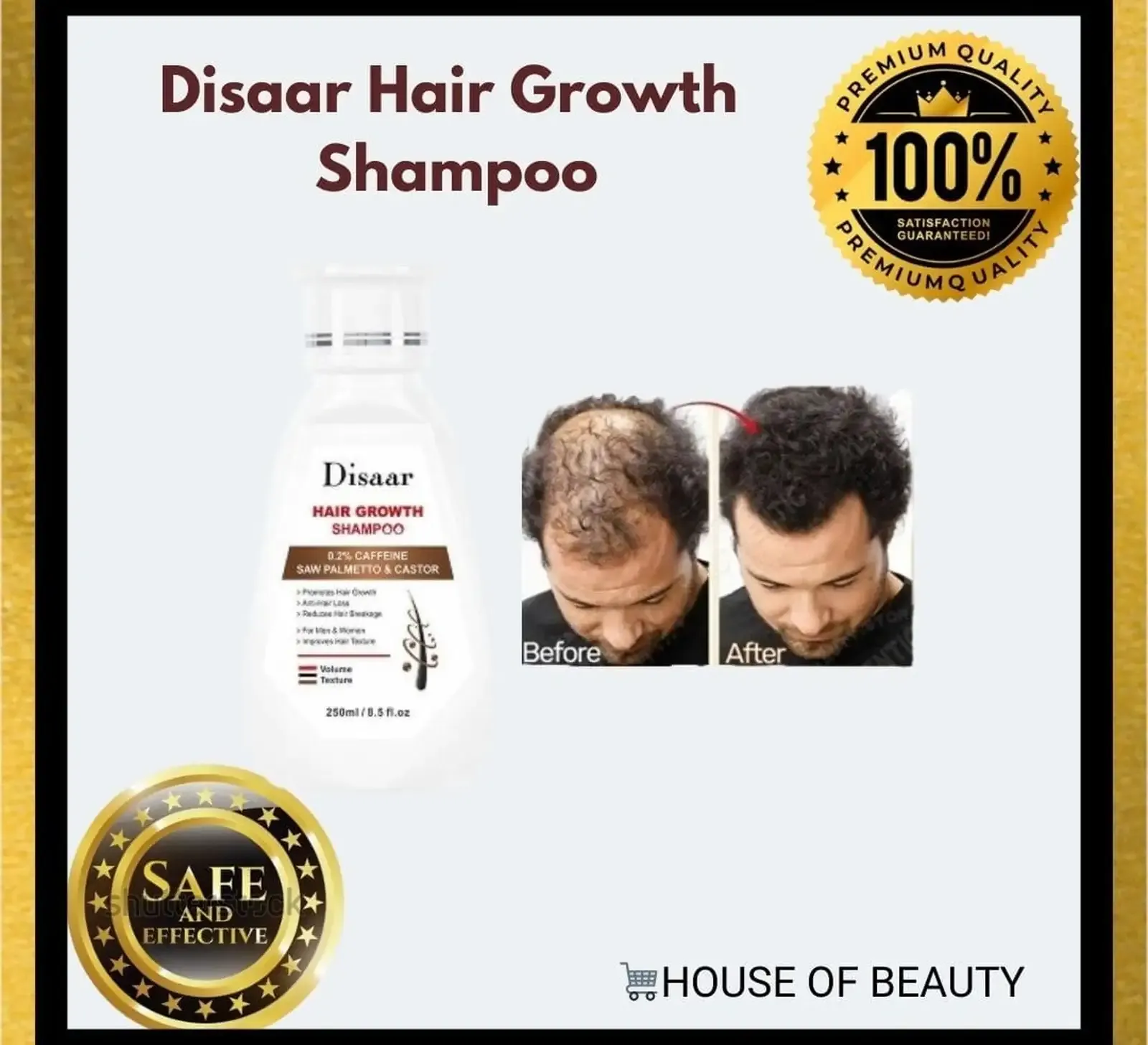 Шампунь Disaar Hair Growth Shampoo с кофеином и экстрактом пальмы сереноа