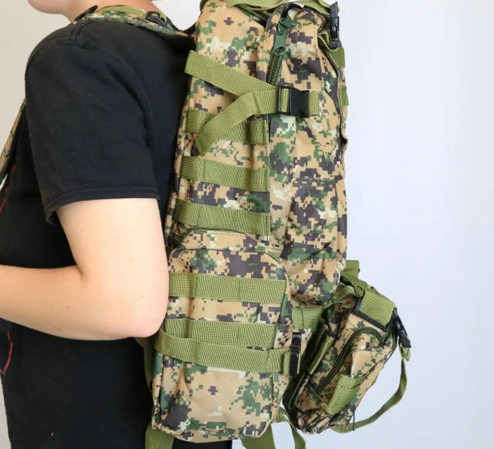 Рюкзак тактичный 55 л, B08 з подсумками, 53х35х22 см, Американский пиксель