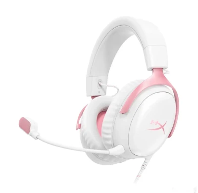 Игровая проводная гарнитура HyperX Cloud III White Pink — миниатюра 1