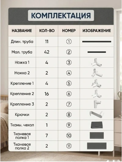 Шкаф тканевый складной для одежды и обуви — миниатюра 7