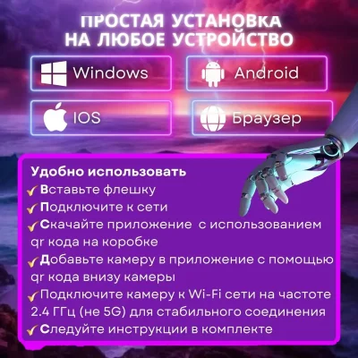 Умная видеокамера Wi-Fi 5 MP — миниатюра 6